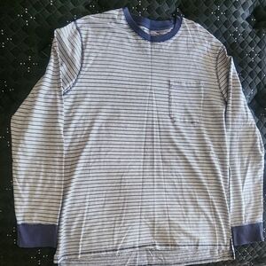 Goodfellow & Co Blue and White Striped Long Sleeve Shirt